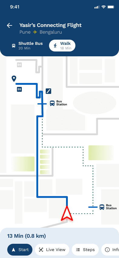 Airport map wayfinding screen