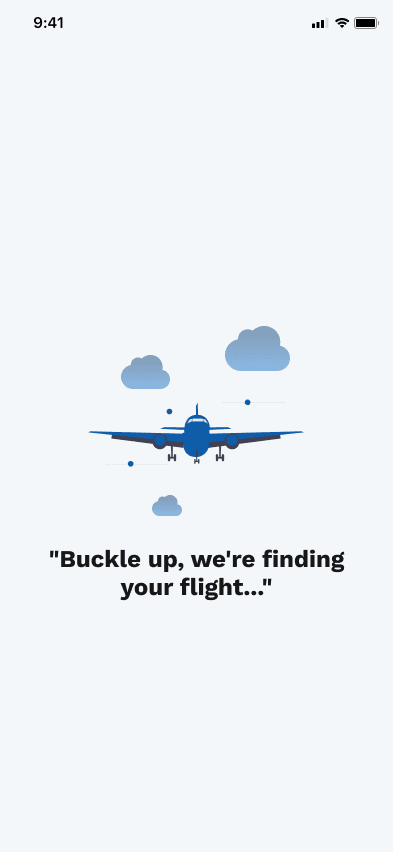 Finding flight loading screen