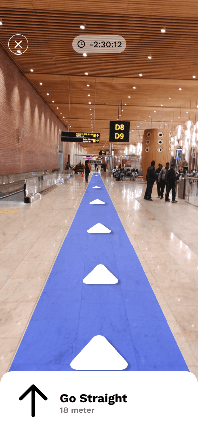 Airport AR wayfinding screen